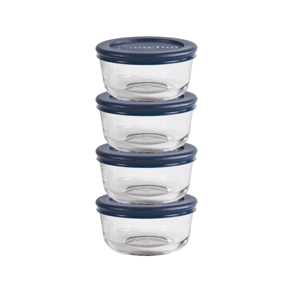 Kitchen Glass Baking Set - Round Glass Food Storage Containers with