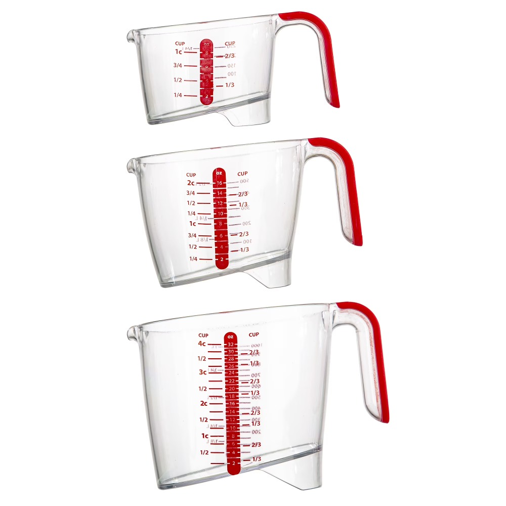 Kitchen Glass Baking Set - 3 Piece Liquid Measuring Cup Set