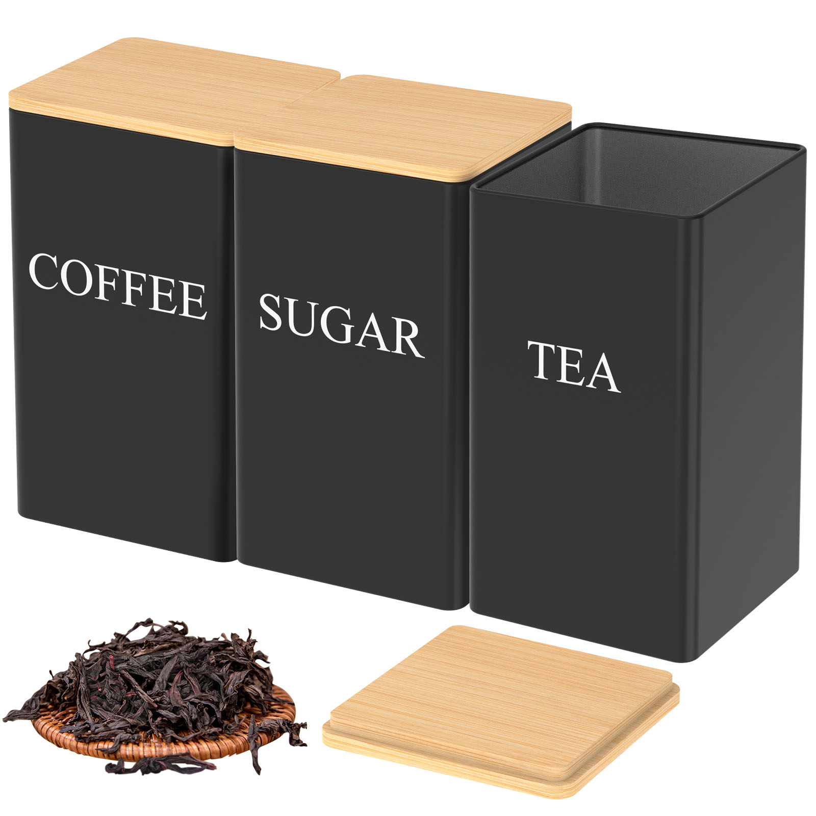 Kitchen Bank - 3Pcs Coffee Bean Tea Sugar Jars