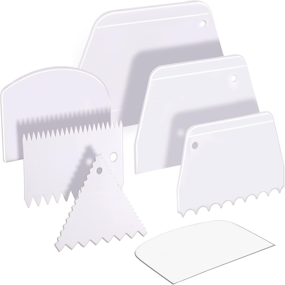 Kitchen Baking Utensil Set - 7 Pcs Kitchen Dough Scraper and