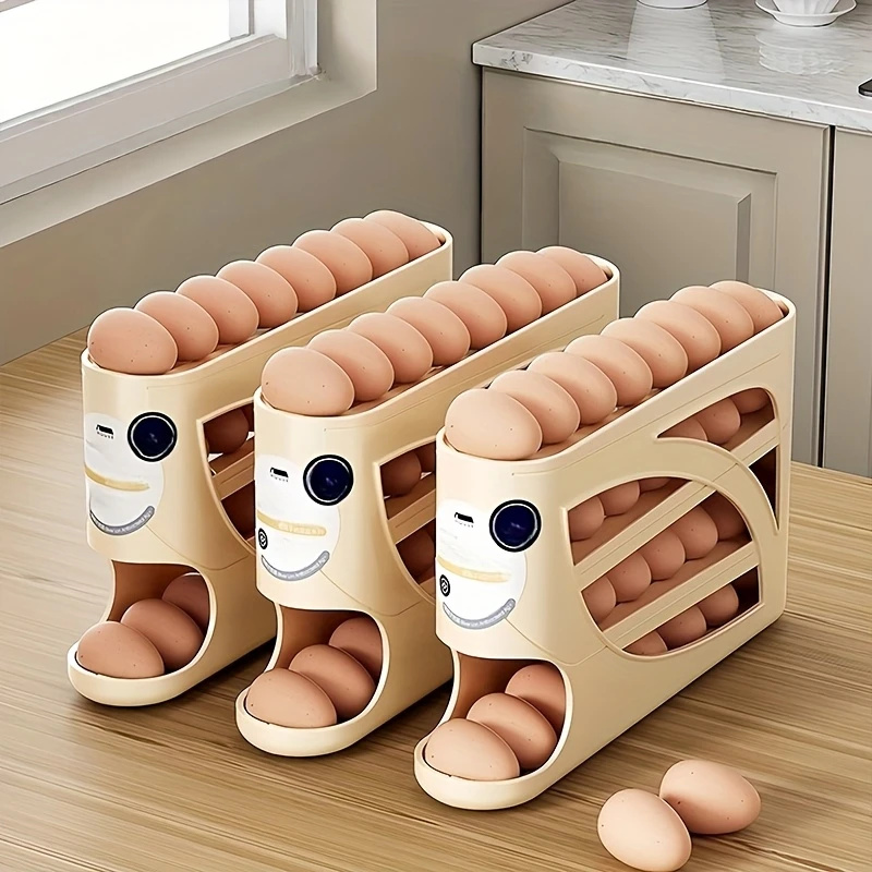 Kitchen Baking Tray Storage - 2-4 Tier Rolling Egg Storage Container
