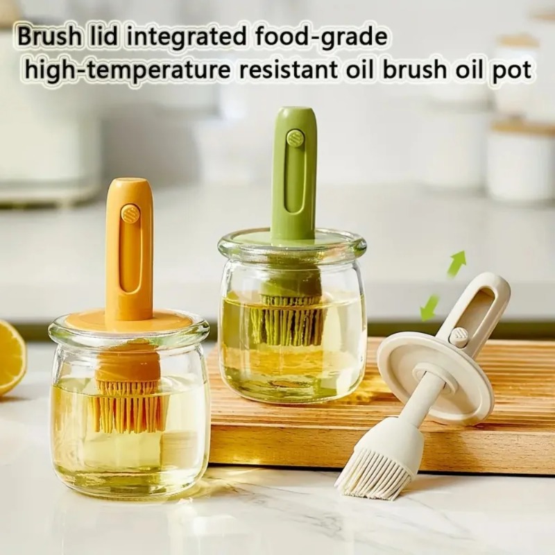 Kitchen Glass Baking Set - Oil Dispenser Bottle with Silicone Brush
