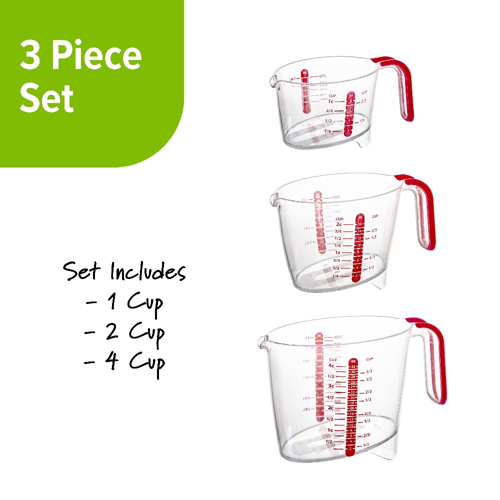 3 Piece Liquid Measuring Cup S - Kitchen Glass Baking Set recension och pris