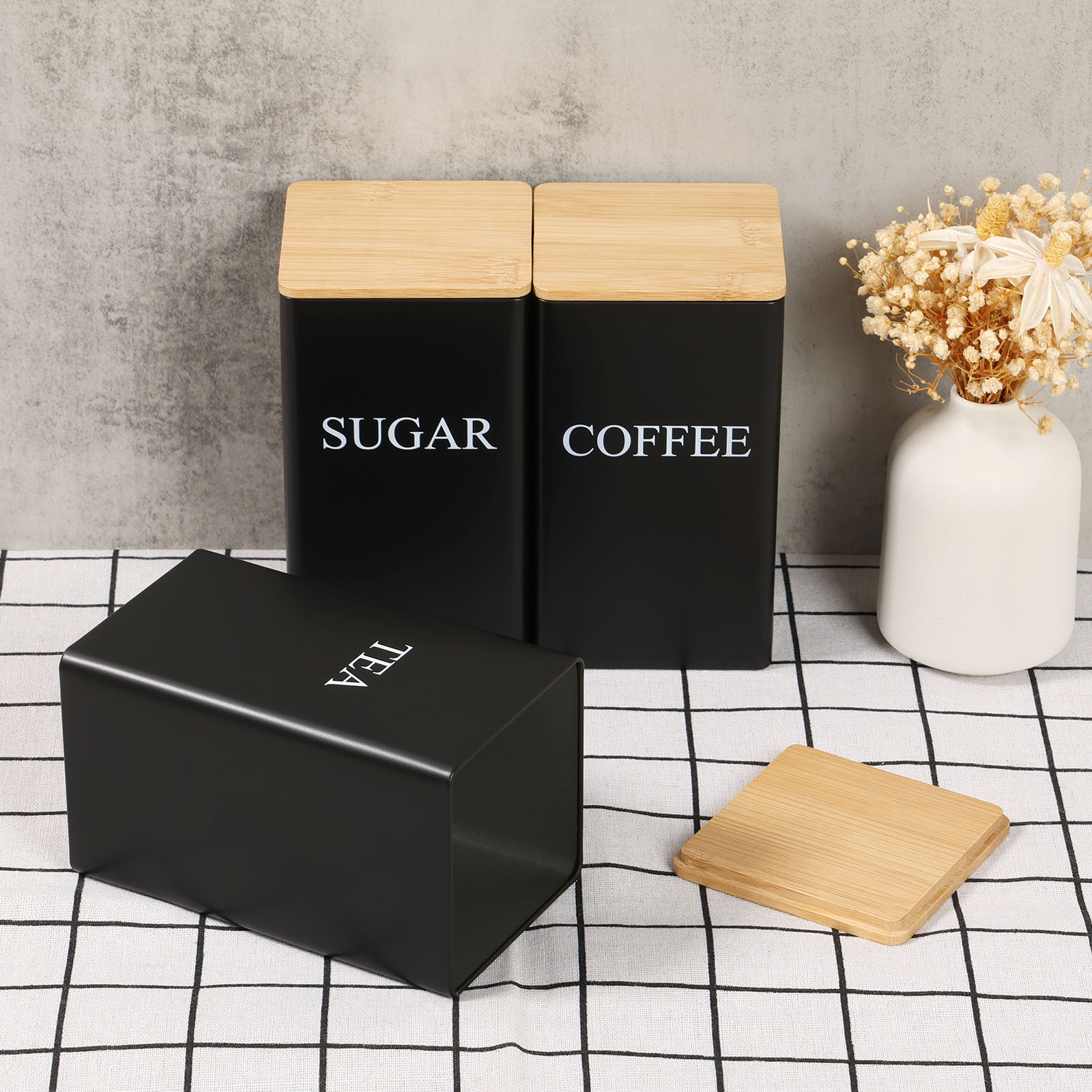 3Pcs Coffee Bean Tea Sugar Jar - Kitchen Bank recension och pris