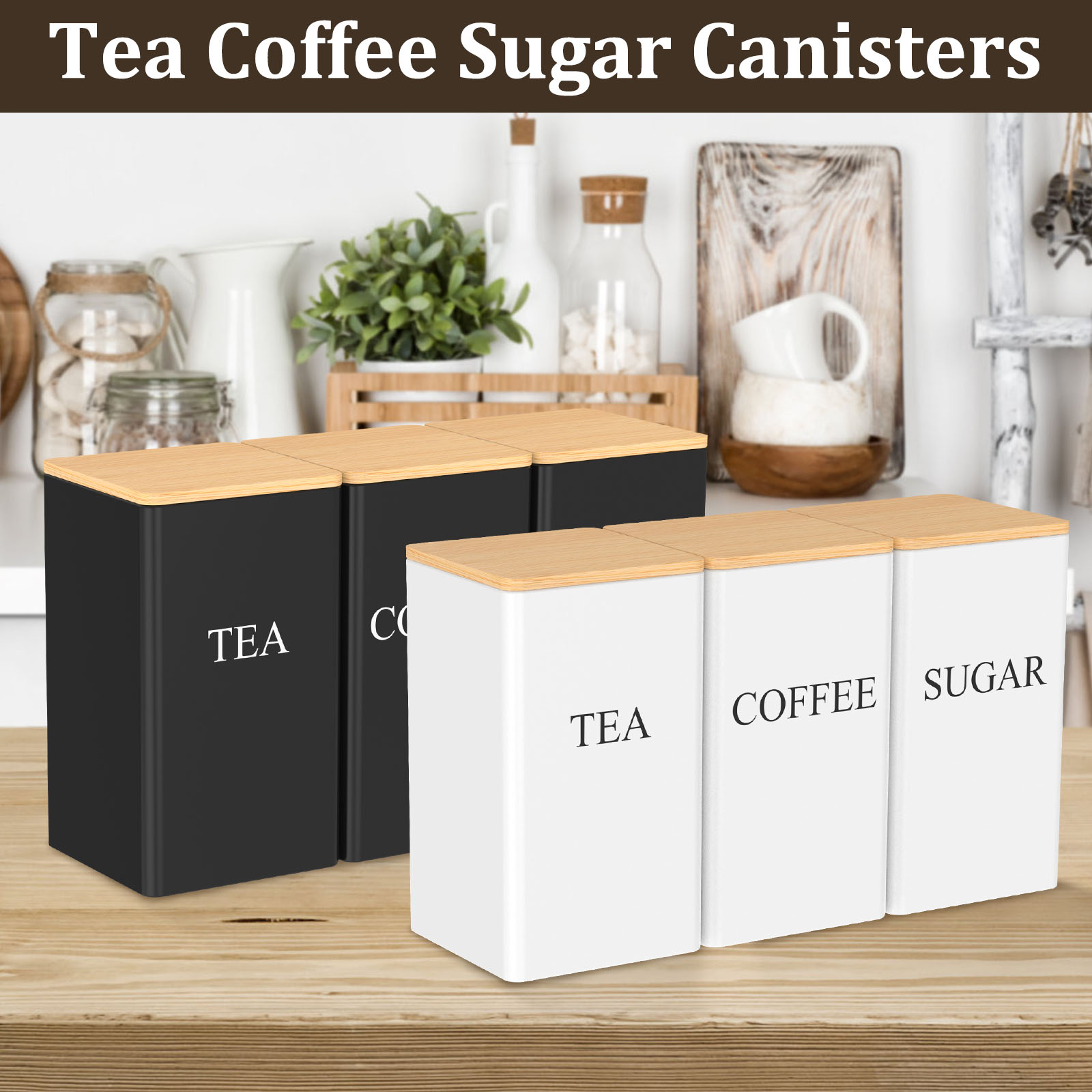 3Pcs Coffee Bean Tea Sugar Jar - Kitchen Bank recension och pris
