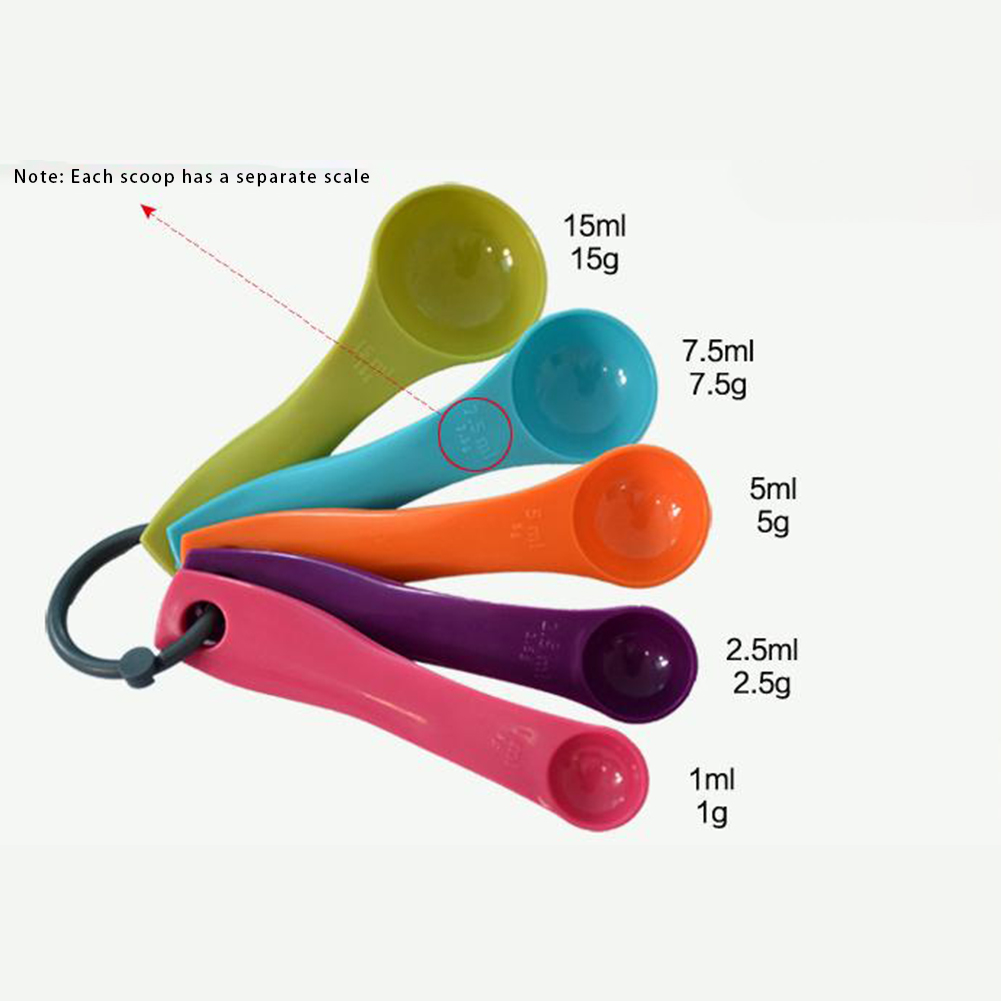 5-Piece Colorful Salt Oil Spoo - Kitchen Baking Utensil Set recension och pris