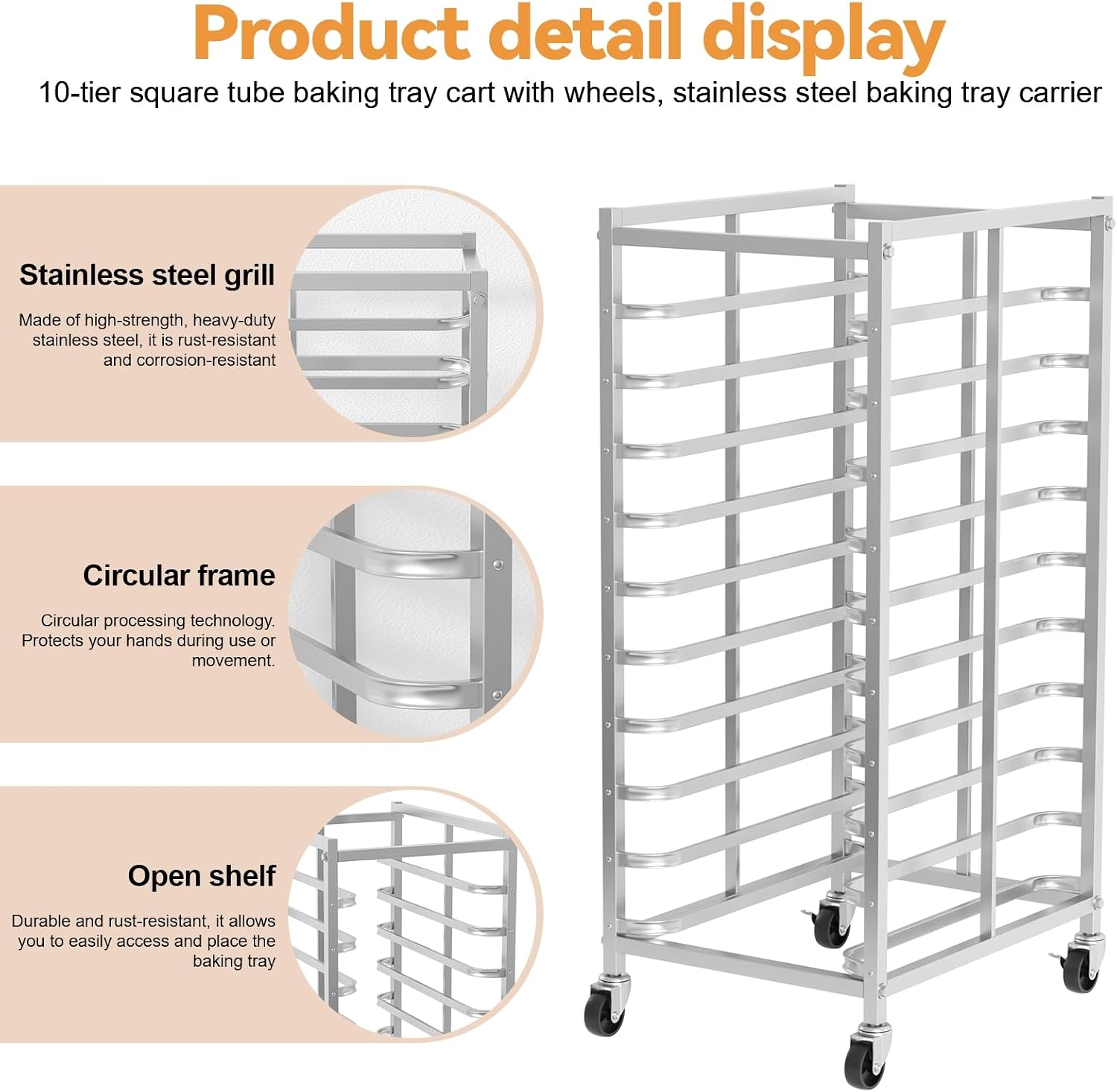 Commercial Stainless Steel Bak - Kitchen Baking Trolley recension och pris