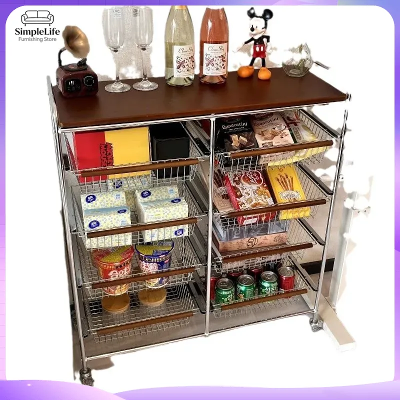 Retro Kitchen Cart with Wheels - Kitchen Baking Trolley recension och pris