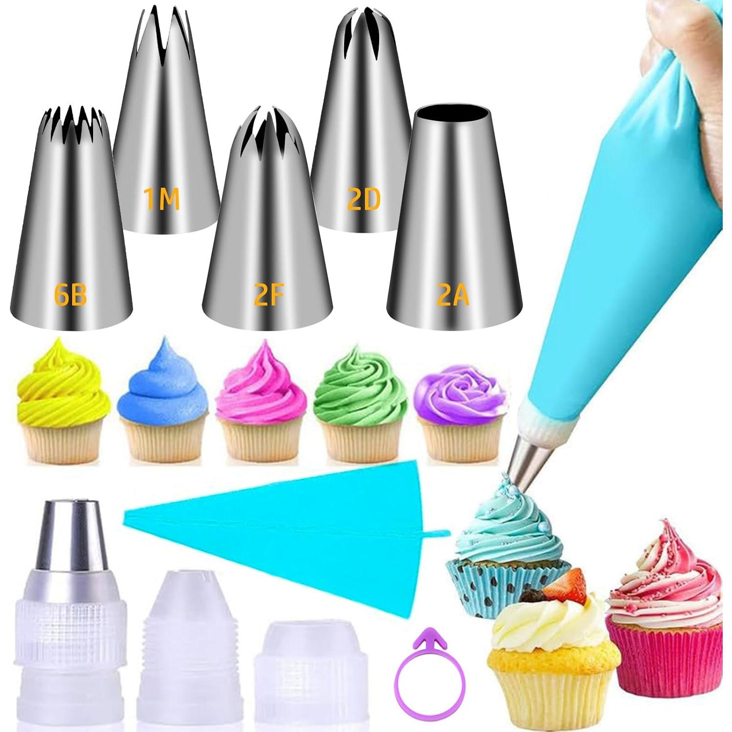 Large Piping Tips Set, Stainle - Kitchen And Baking Equipment recension och pris