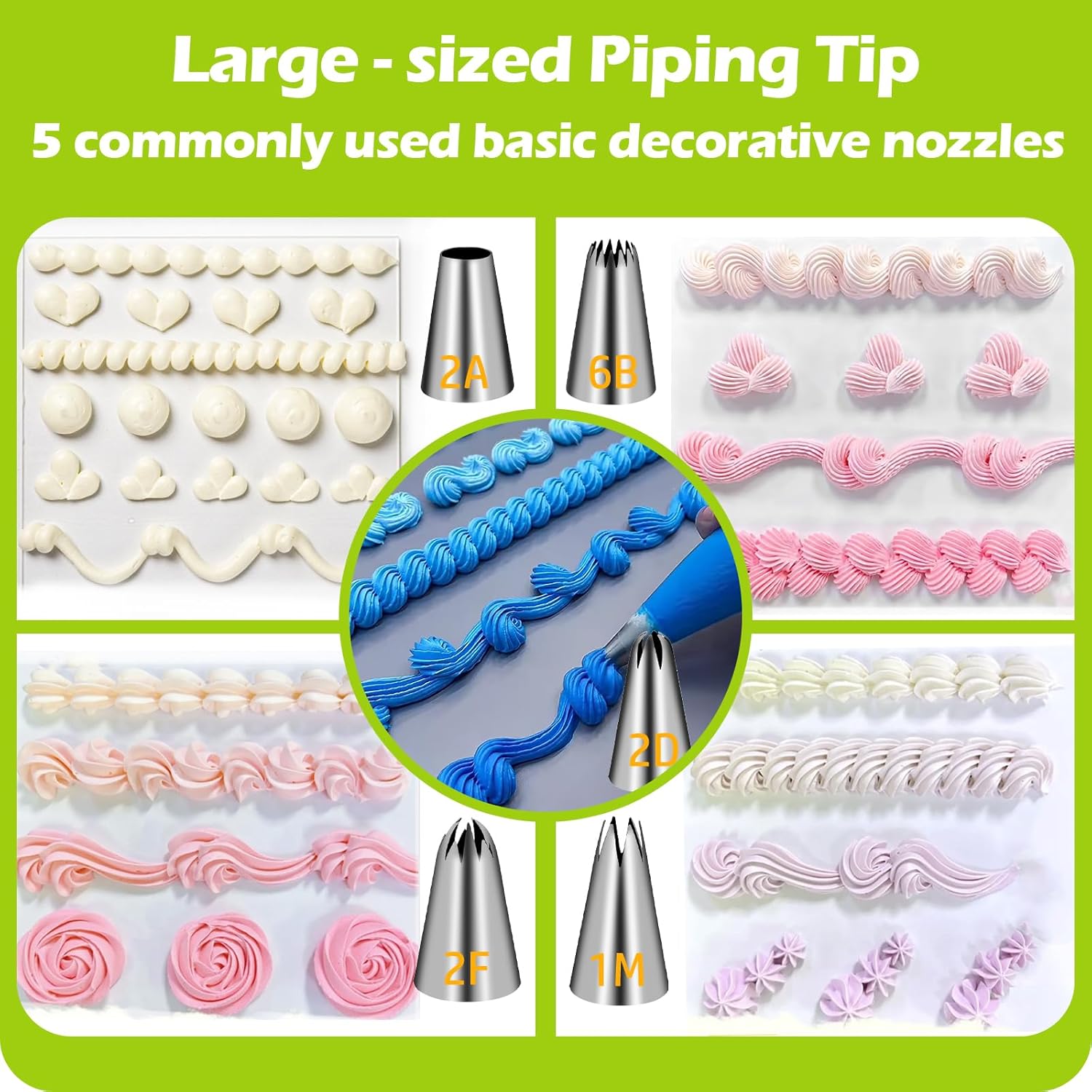 Large Piping Tips Set, Stainle - Kitchen And Baking Equipment recension och pris