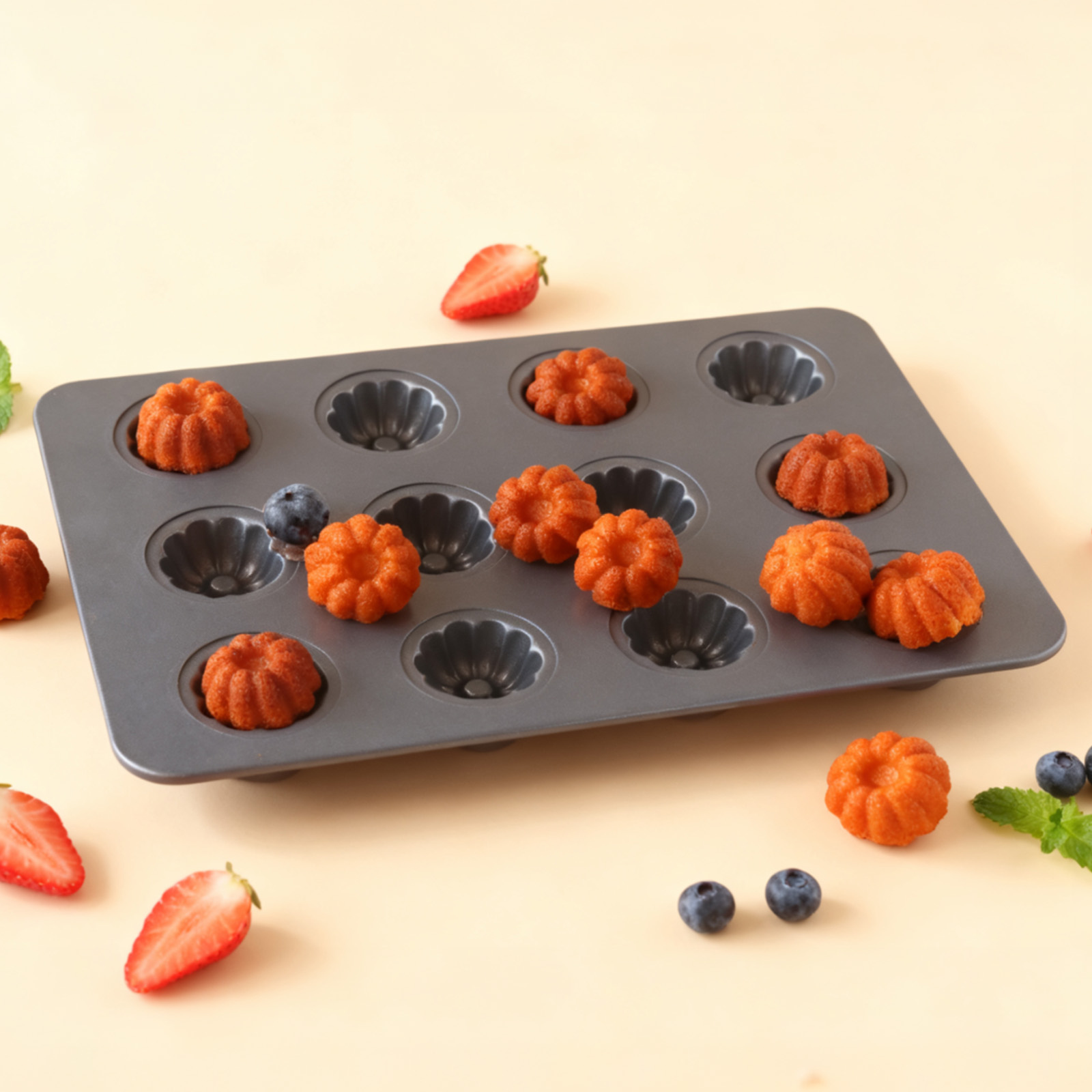 12-Cavity Mini Kouglof Baking  - Bread Baking Kitchen Utensils recension och pris