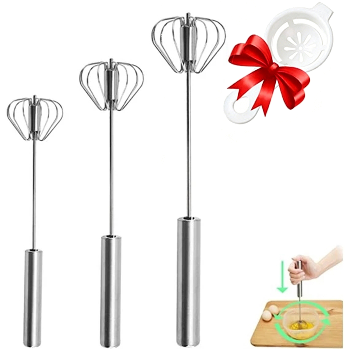 1/3pcs Stainless Steel Egg Bea - Kitchen Baking Appliances recension och pris