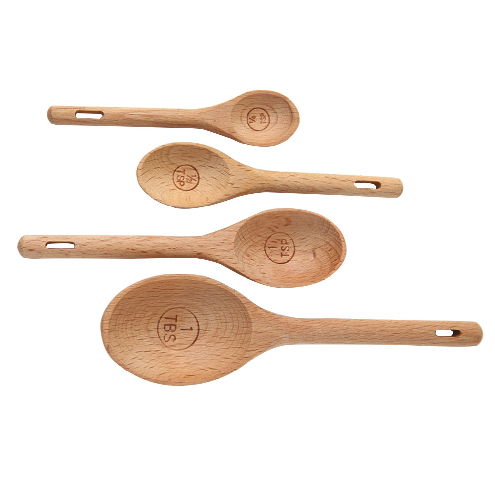 4Pcs Wooden Measuring Spoons S - Kitchen Baking Utensil Set recension och pris